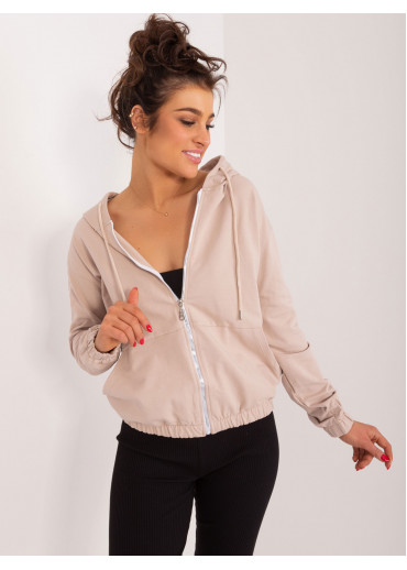 Béžovo hnedá mikina s kapucňou