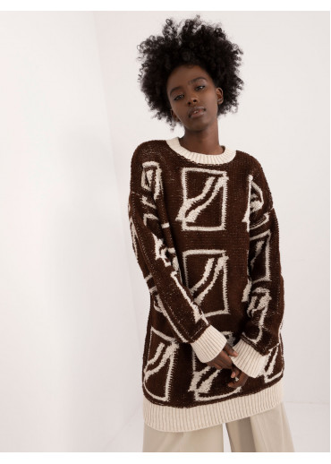 Tmavohnedý dámsky oversize sveter