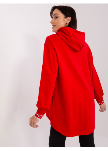 Červená mikina s kapucňou