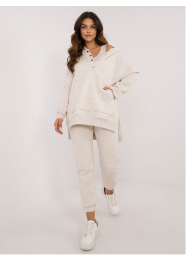 Béžovo hnedá dámska tepláková súprava