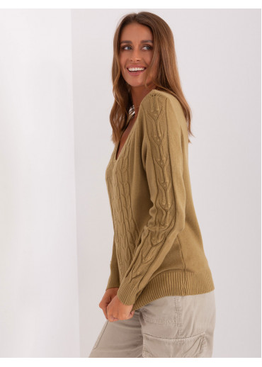 Olivovo zelený pulóver