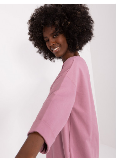 Tmavopúdrovo ružová predĺžená mikina