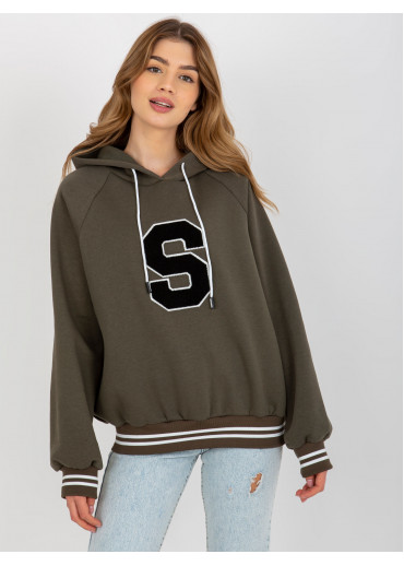 Khaki zelená mikina s kapucňou