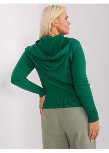 Tmavozelený pulóver s kapucňou