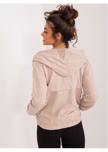 Béžovo hnedá mikina s kapucňou