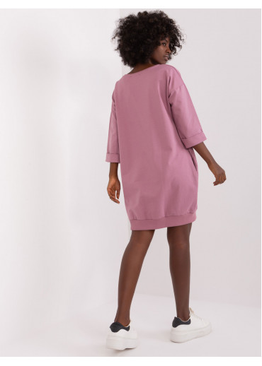 Tmavopúdrovo ružová predĺžená mikina