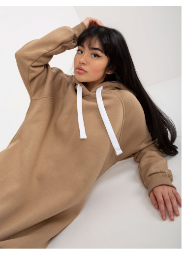 Béžovo hnedá mikina s kapucňou