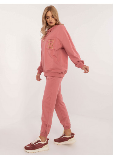 Tmavopúdrovo ružová nadčasová tepláková súprava