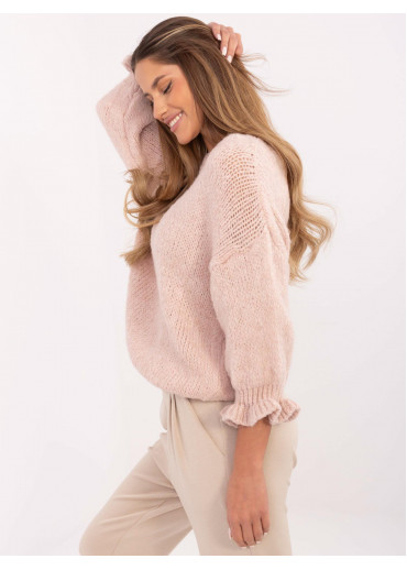 Púdrovo ružový dámsky sveter