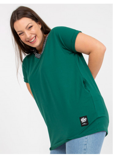 Tmavozelené predĺžené tričko