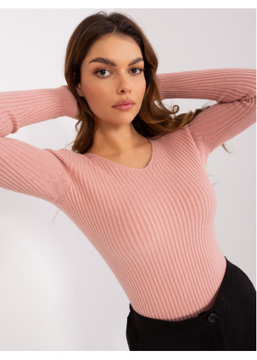 Púdrovo ružový pulóver