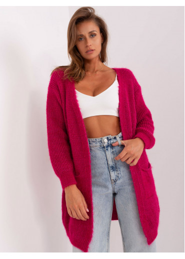 Fuchsiovo ružový kardigán