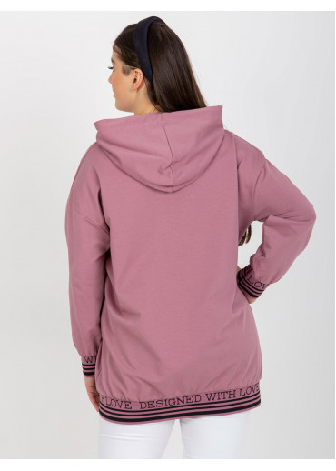 Tmavopúdrovo ružová mikina s kapucňou