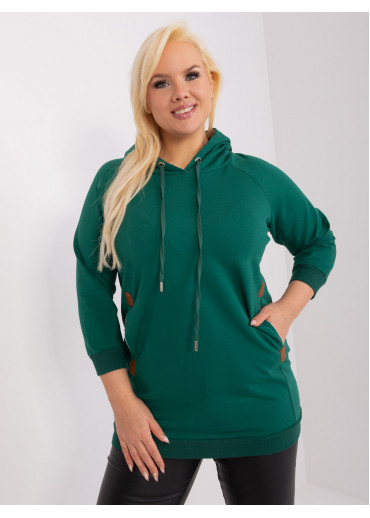 Tmavozelená mikina s kapucňou
