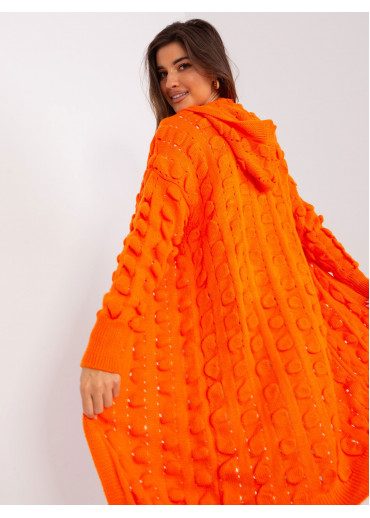 Oranžový kardigán s kapucňou