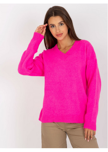 Neónovo ružový pulóver