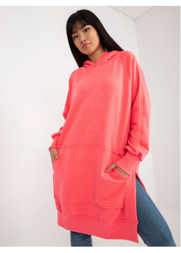 Neónovo ružová dlhá mikina