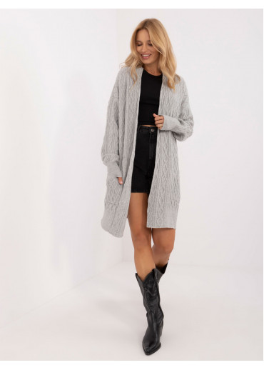 Sivý dámsky kardigán