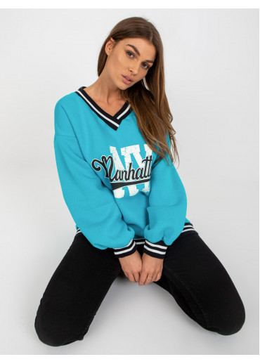 Svetlomodrá mikina s potlačou