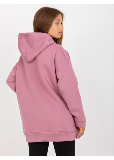 Tmavopúdrovo ružová oversize mikina