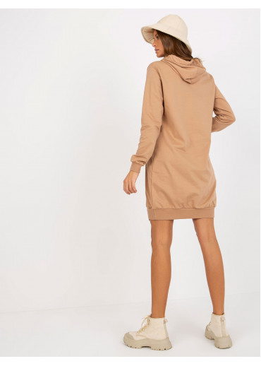 Kapučínovo hnedá mikinová tunika