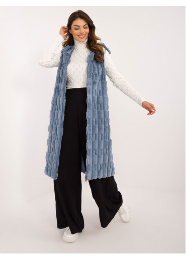 Svetlomodrá dlhá vesta