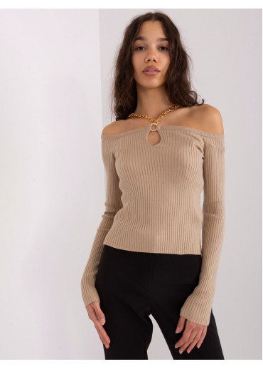 Béžovo hnedý pulóver