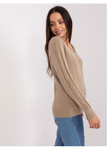 Béžovo hnedý pulóver