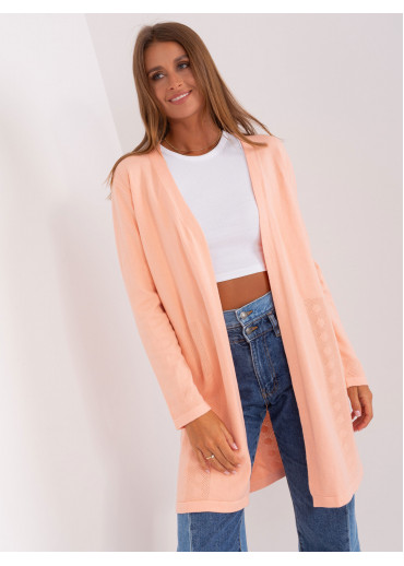 Broskyňovo ružový kardigán