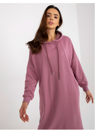 Tmavopúdrovo ružová mikinové šaty