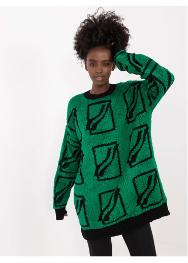 Zelený dámsky oversize sveter