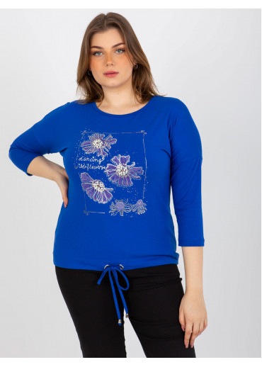 Modré tričko s potlačou