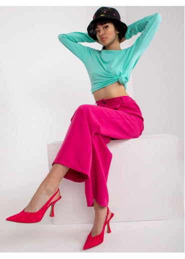 Mätovo zelené basic tričko s dlhým rukávom