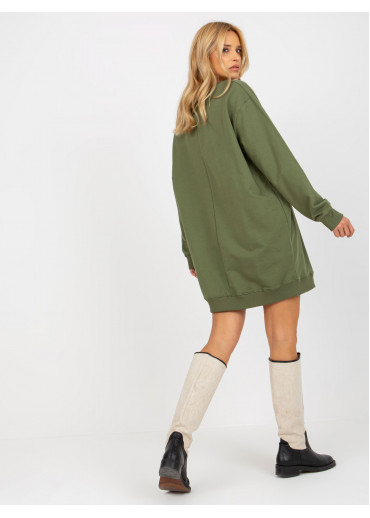 Khaki zelená mikinová tunika