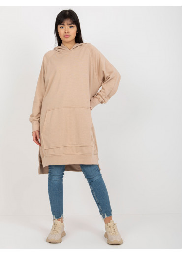 Béžovo hnedá dlhá mikina