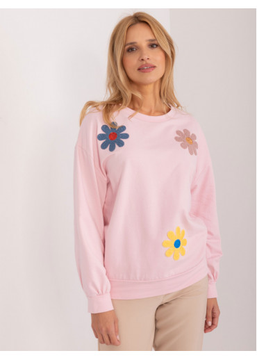 Púdrovo ružová kvetovaná mikina