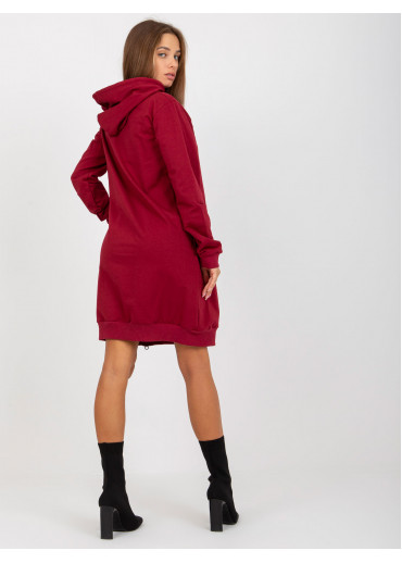 Bordovo červená mikinová tunika