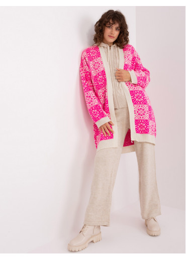 Fuchsiovo ružový kardigán