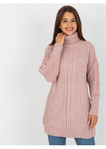 Púdrovo ružový dlhý rolák