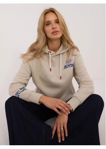 Béžovo hnedá dámska mikina