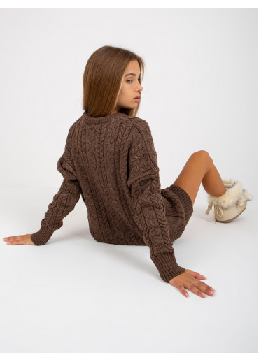 Hnedý predĺžený sveter