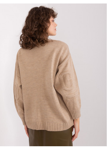 Béžovo hnedý oversize sveter