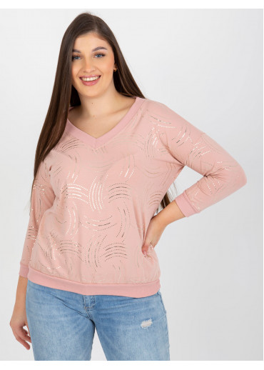 Púdrovo ružový pulóver