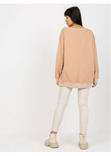 Béžovo hnedá basic mikina