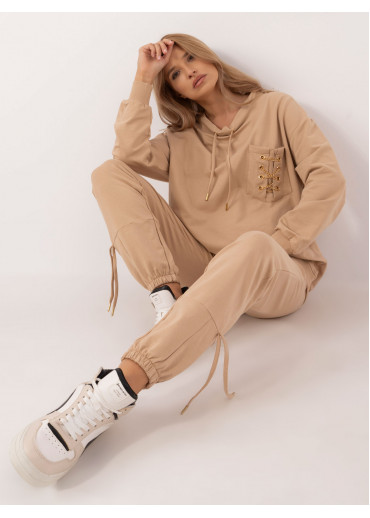 Béžovo hnedá nadčasová tepláková súprava