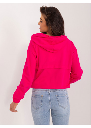 Fuchsiovo ružová mikina s kapucňou