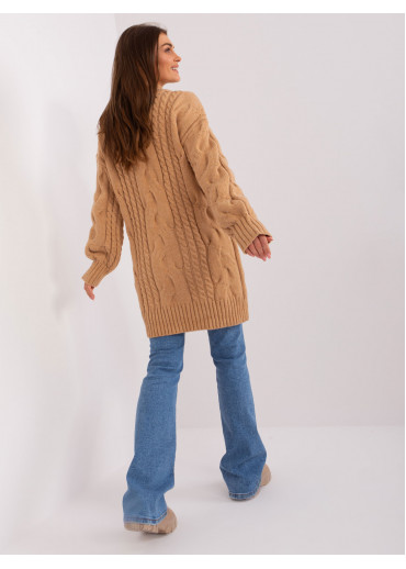 Karamelovo hnedý predĺžený sveter