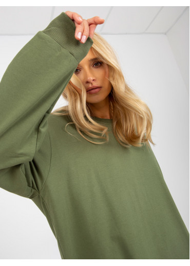 Khaki zelená mikinová tunika