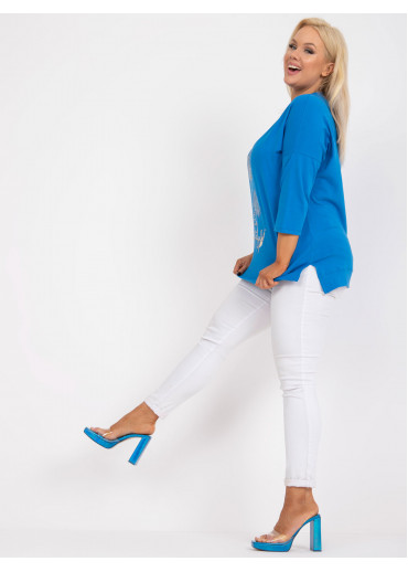 Modré tričko s potlačou