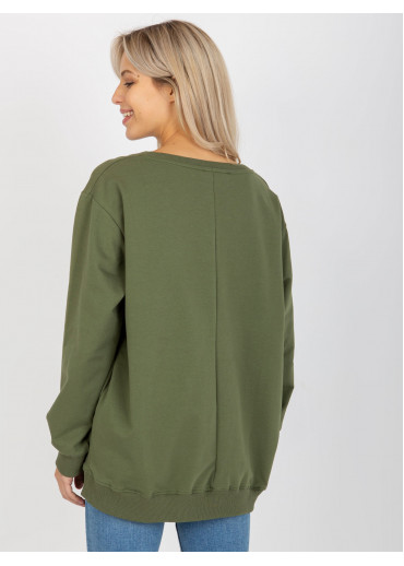 Khaki zelená basic mikina